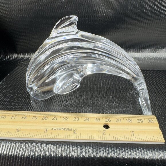 Vintage Waterford Clear Crystal Leaping Dolphin Figurine Paperweight VTG Marked - Picture 3 of 10